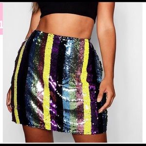 Boohoo Sequin Mini Skirt